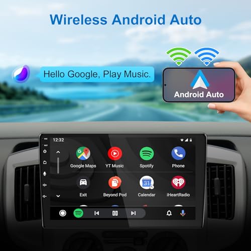 10 Inch Double Din Touchscreen Car Stereo - Detachable Floating QLED Car Radio with Apple Wireless CarPlay, Android Auto, Bluetooth, Live Rear View Camera, 5.1 Channel Audio Multimedia Receivers by LEROAADZ - Image 3