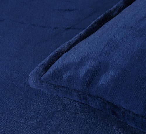 Image of Sands Premium Ultra Soft Woollen Pillow Cover Set of 2 for Winter with Zipper Closure, Cozy Pillow Case Perfect for Warmth, Flannel Warm Pillowcases, King size-18X28 Inches (Navy Blue)