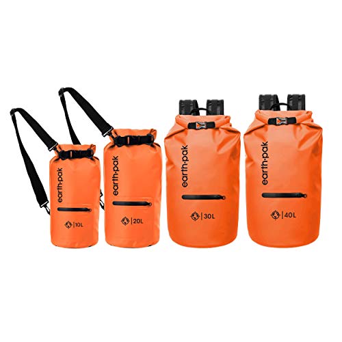 Earth Pak- Waterproof Dry Bag With Front Zippered Pocket Keeps Gear Dry For Kayaking, Beach, Rafting, Boating, Hiking, Camping And Fishing With Waterproof Phone Case #TOP1