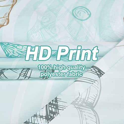 Ikfashoni Coastal Nautical Shower Curtain, Seashell Starfish Shower Curtain With 12 Hooks, Ocean Themed Marine Decor Bathroom Curtain, Beach Conch Shower Curtains For Bathroom, 69" X 70" Blue #TOP3