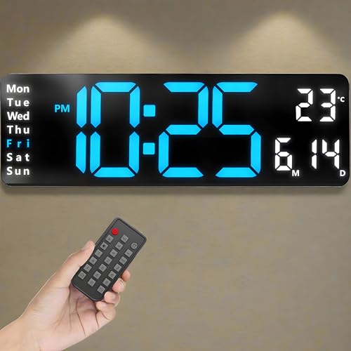 Opis Technology Clock 1 XL - Horloge Murale Numérique LED Rétro 3...