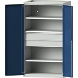 Heavy Duty armadio con 3 ripiani, 2 cassetti, AxLxP 1950 x 1084 x 690 mm.