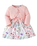 Rosibel Toddler Baby Girls Dress and Cotton Cardigan Set for 12-18M Pink