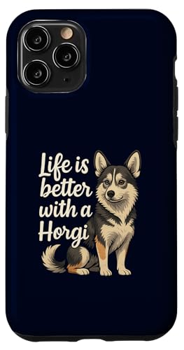 Horgi Life Is Better With A Corgi Husky Mix ���g�� �� ������ �X�}�z�P�[�X iPhone 11 Pro �p