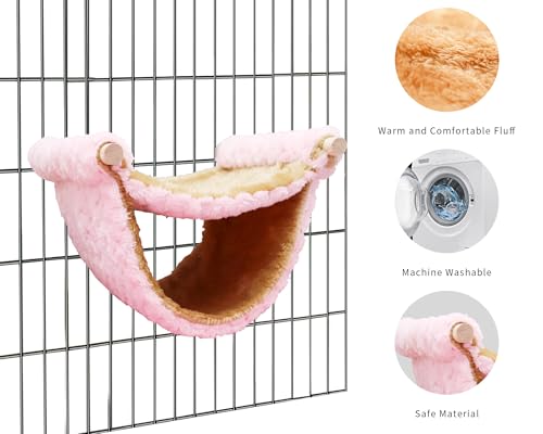 Image of Rat Cage Accessories, Rat Hammock with Warm Soft Fluff, Rat Hammock for Cage, Birds Nest, Sleeping Bed, Cage Accessories for Rat, Hamster, Squirrel, Conure, Sugar Glider, Small Guinea Pig