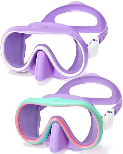 Seago Kids Swim Goggles with Nose Cover for Girls Boys Youth, 2 Pack Clear Vision Swimming Goggles Swim Mask Pool Goggles No Leaking Tempered Glasses for Kids 6-14 4-7 8-14 3-5 8-12 3-6
