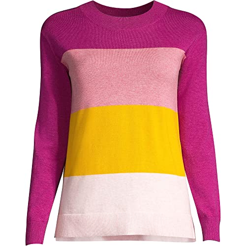 Lands' End Women's Colorblock Cotton Crewneck Sweater #TOP15