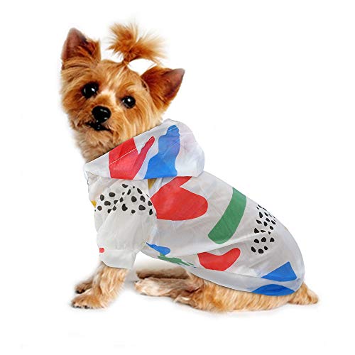 Acsuz Dog Raincoat Sun-Proof Clothing Summer Sun Protection Hoodie Small Dog Clothes Print Poncho For Small Medium Pets Puppy Cat,Apple,Xl #TOP2
