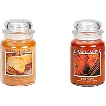Village Candle Warm Buttered Bread and Spiced Pumpkin Large Glass Apothecary Jar Scented Candles
