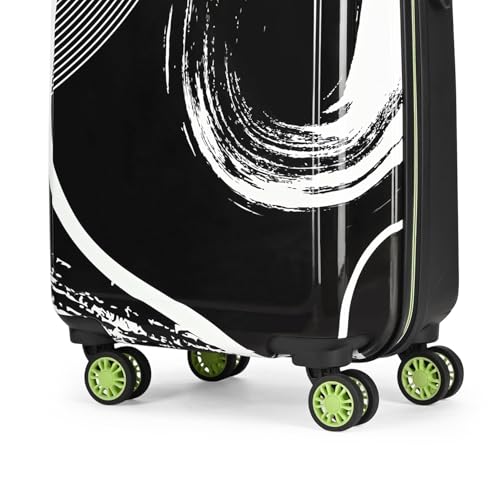 Image of Skybags Polypropylene (PP) Set of 3 Printed (Cabin+ Medium+Large) Hard Suitcase (55+67+77 cm) | Luggage Trolley with 8 Spinner Wheels,Light Weight Bags with 5 Years International Warranty (Black)