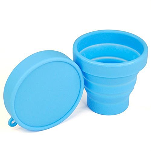 asentechuk® Portable souple en silicone pliable camping voyage pliable tasse extérieur Gobelet à Dents, Silicone, bleu,