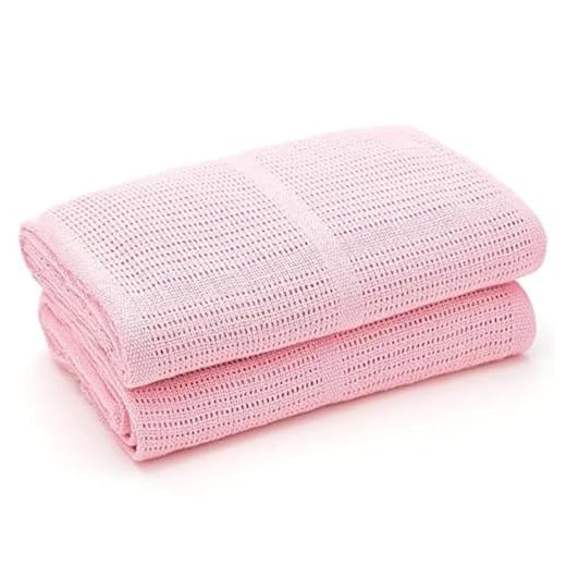 Bloomsbury Mill - Mantas Celulares Extrasuaves Para Bebé - 100 % Algodón Puro - Para Carrito, Capazo o Viajes - Juego de 2 - Rosa