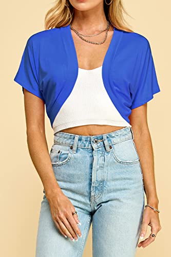 Image of Lock and Love Women's Versatile Open Front Lightweight Short Sleeve Bolero Shrug