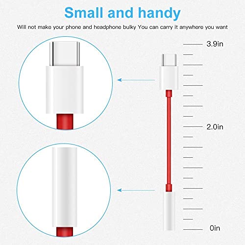 Image of USB Type C to 3.5mm Splitter Audio Jack Converter Adapter Headphones Jack Compatible with OnePlus Devices 10R 10T 10 Pro 7T 8T 9 Pro, Samsung, OnePlus, Xiaomi, Realme, Zebronics, Vivo & iQoo (Red)