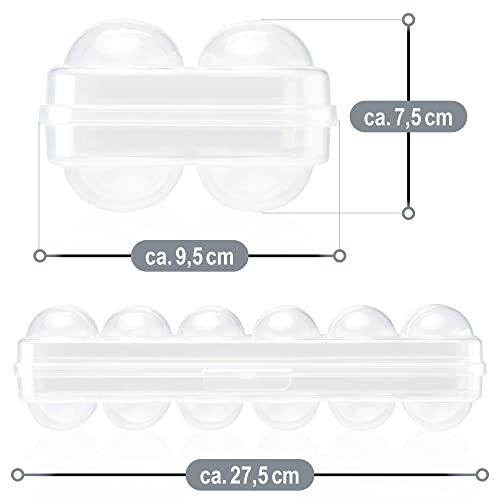Miniatura 6 de COM-FOUR® 2x Caja de huevos para 12 huevos - Almacenamiento de huevos - Contenedor de huevos para la nevera - Soporte de huevos para huevos fresco