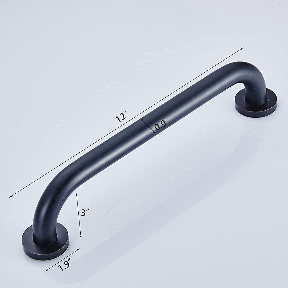 Leyden (TM atención en el hogar mate negro oculta para baño agarre ducha Grab Bar, latón macizo, acabado en bronce aceitado