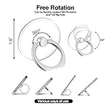 Peslogy 2pcs Transparent Clear Phone Ring Grips Holder Kickstand 360° Rotation Cell Phone Ring Stand for Cell Phone Tablet Case Accessories (Round) - Image 4