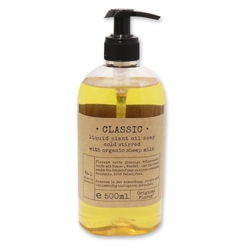 Echte flüssige Pflanzenölseife mit Schafmilch 500ml Pure Soaps, Classic