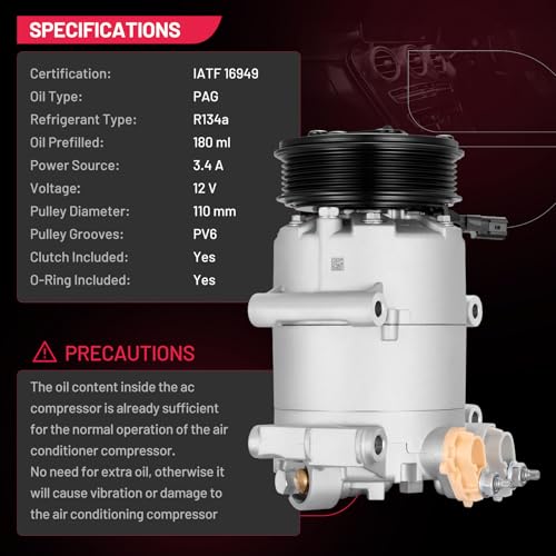 BDFHYK AP3119D629BA Air Conditioning A/C Compressor with Clutch Compatible with Ford Fiesta L4 1.6L 2014 2015 2016 2017 2018 2019