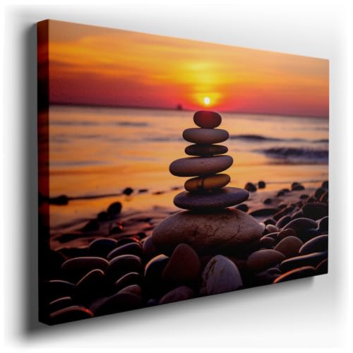 Canvas Wall Art: Serene Sunset At Pebble Beach With Balanced