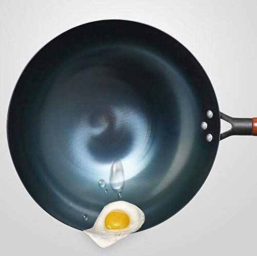 Wok de hierro con mango de madera 32 cm miniatura 4