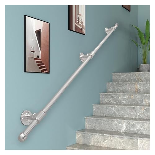 Rampe d'escalier extérieur argentée : résolvez le manque d'appui mural de 80 à 250cm