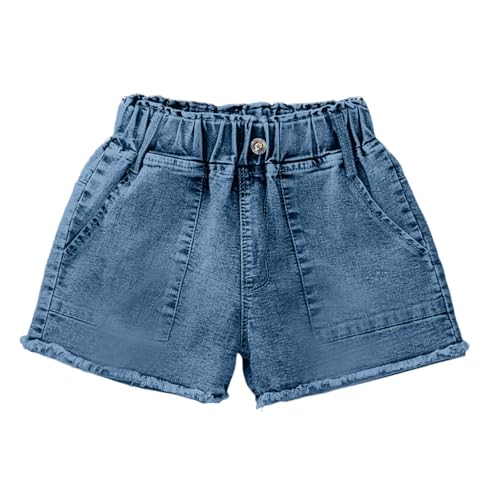 Toddler Girls Cute Jean Shorts Elastic Waist Soft Stretch Denim Shorts Casual Summer Fashion Jorts for Kids 1-8 Years Short para Niñas