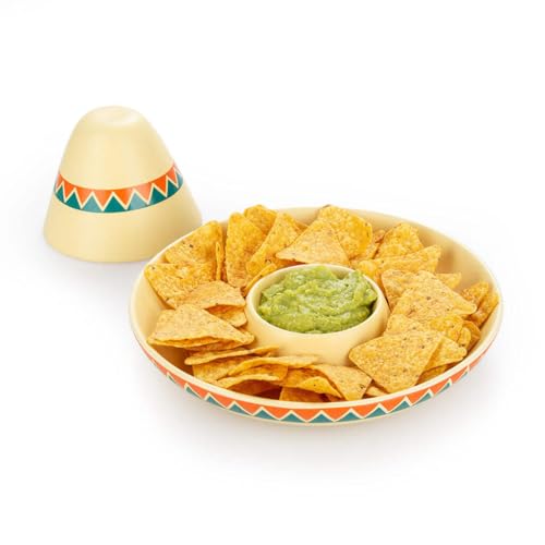 Balvi Plato para Nachos The Mexican Color Amarillo Plato para totopos de maíz y Salsa con Forma de so