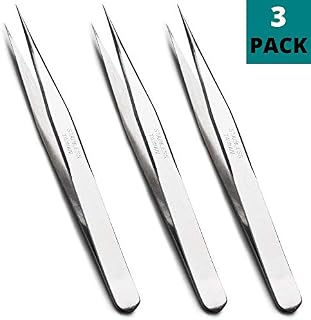 Beaditive High Precision Tweezers 3 Pack - 4.7" Craft Tweezers for Sewing, Beading