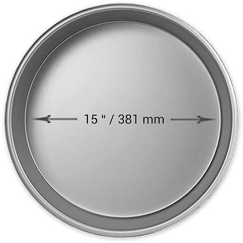PME Round Cake Pan, Aluminium, 15 x 2 inch, Silver, Metallic Silver, 38 x 5 cm