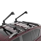 PacificCrest Lockable Ski & Snowboard Roof Rack, Extension with Sliding Feature, 27.5'' Fits 6 Pairs of Skis or 4 Snowboards for Reliable & Secure Transport, Fit Most Vehicles Equipped Cross Bars