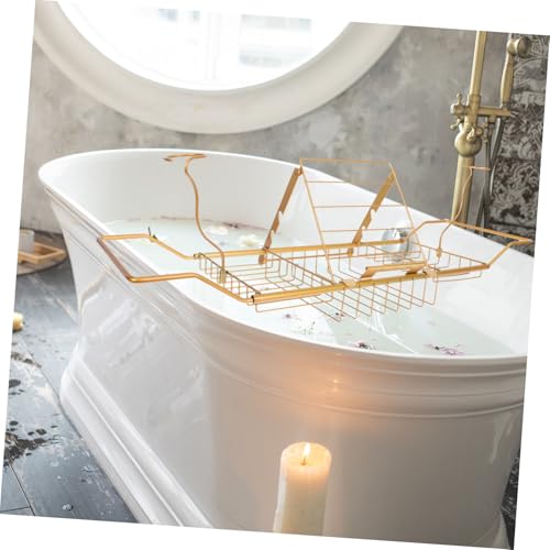 Organizador de baño para bañera extensible con soporte de tableta y móvil 6