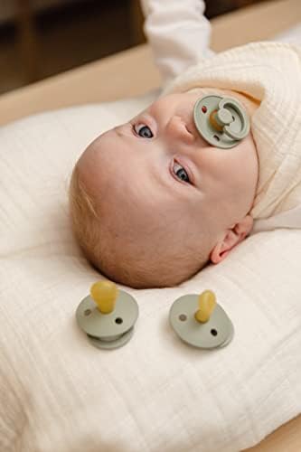 BIBS Pacifiers Colour Collection | Natural Rubber Baby Pacifier | Set of 2 BPA-Free Soothers | Made in Denmark | 0+ Months (Pack of 2) | Baby Blue/Iron — view 4
