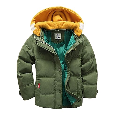 Kids Boys Color Blocking Parka Jacket Toddler Long Sleeve Full Zip Down Outwear Boy Winter Warm Bubble Jacket for Men