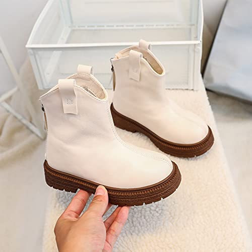 Fashion Autumn And Winter Girls Boots Thick Bottom Flat Bottom Non Slip Solid Color Simple Back Zipper Big Kid4