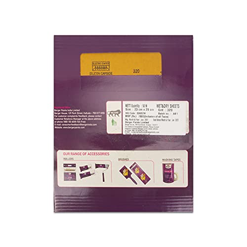 Image of Berger 11 inch Wet and Dry Sanding /Emery Paper /Sandpaper - Grit 320