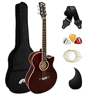 For children and adults, the Tiger Acoustic Cutaway Guitar is the ideal instrument for school and learning the guitar Slim neck makes it comfortable when learning to play 40" Cutaway dreadnought design makes it easy to reach the higher frets Steel St...