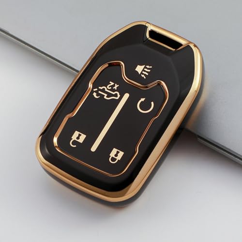 Coque de télécommande TPU et porte-clés pour Chevrolet Tahoe 2015-2020 GMC Yukon XL etui clés