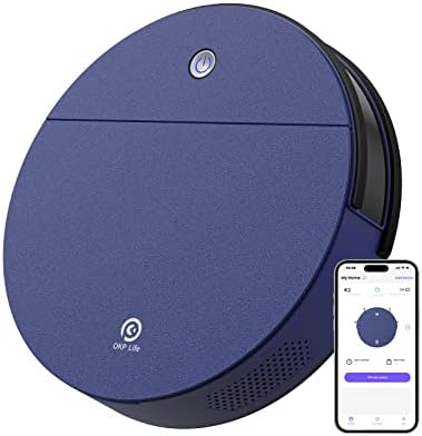 OKP K3 Robot Vacuum Cleaner Self-Charging Robotic Vacuum Cleaner with 2000Pa Strong Suction Voice Control for Hardfloor and Carpet,Blue