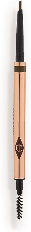 Lápiz para cejas Charlotte Tilbury Brow Cheat - Lápiz para cejas recargable de microprecisión con punta en ángulo para trazos naturales similares al cabello - Uso de 16 horas, resistente al agua, vitamina E + cera de carnauba