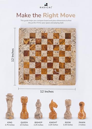 Juego de Ajedrez de Mármol Radicaln 12 Pulg Coral y Rojo miniatura 6