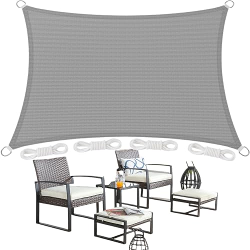 Voile d'ombrage 4 x 4 m résistant avec corde de fixation patio - 2