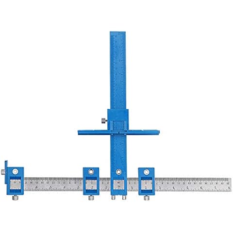 Cabinet Hardware Jig Template Punch Locator Drilling Guide Woodworking Tool Adjustable for Handles Knobs on and Drawer Pull Diy (Imperial & Metric) Cover