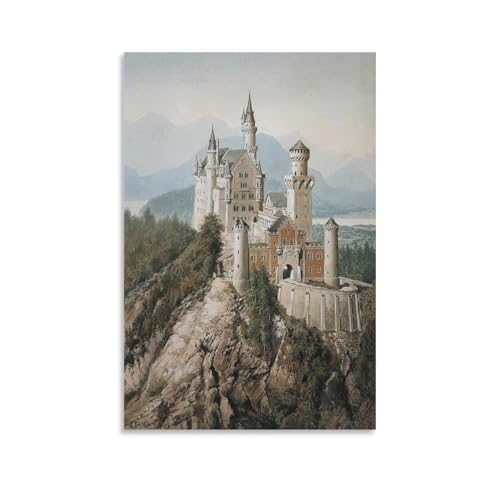 FFSKKJ Adolf Hitler Castle Canvas Poster, 8x12 inch, Living Room Wall Art