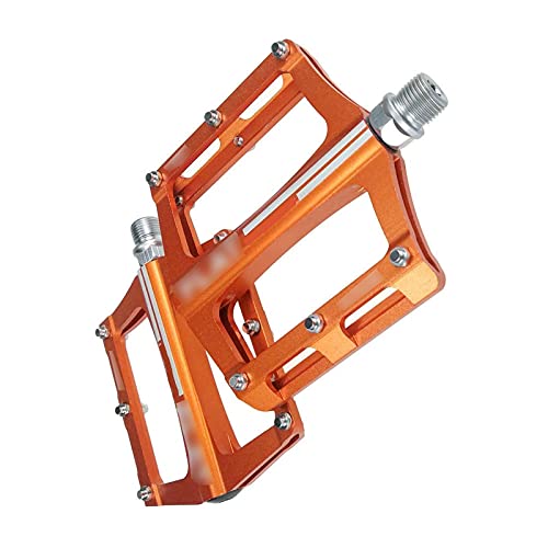 Pédales de vélo plateforme plate et large orange pour le vélotaf