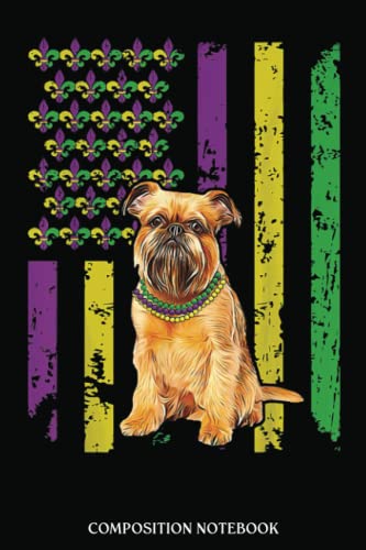 Puppy Notebook: American Flag Mardi Gras Dog Festival Puppy Lover Brussles G | Notebook For Dog Lover | Cute Kawaii Dog Journal | Gift For Dog Lover - 120 Lined Pages (6"X 9")