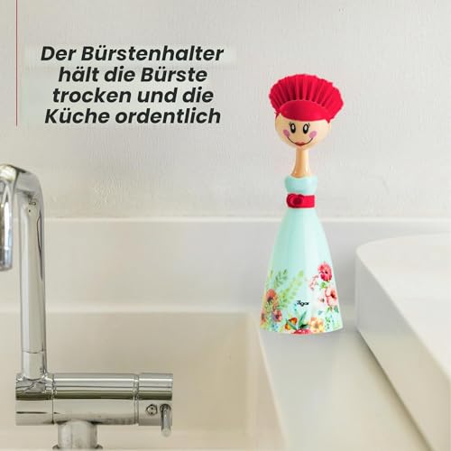 Foto von Vigar Dolls Spülbürste, blau und pink, 7.5 x 7.5 x 24.5