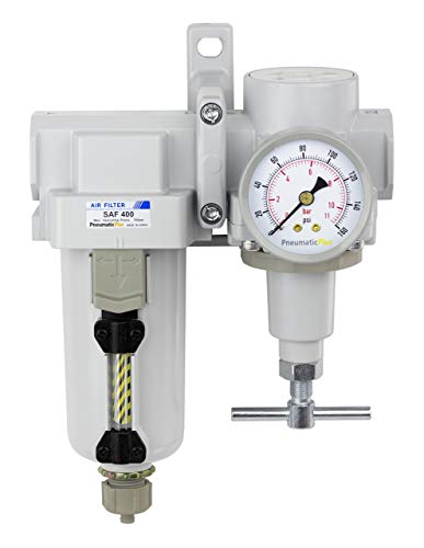 Pneumaticplus Sau420T-N06G-Mep Compressed Air Filter Regulator Combo 3/4" Npt -T-Handle, Manual Drain, Metal Bowl #TOP1
