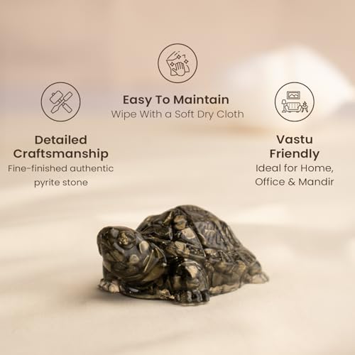 Image of Astrotalk Pyrite Tortoise (Pack of 2) | Vastu Items for Wealth, Stability & Prosperity | Resin Tortoise for Good Luck for Home & Office | Elegant Gift for Housewarming | Home Decor for Living Room