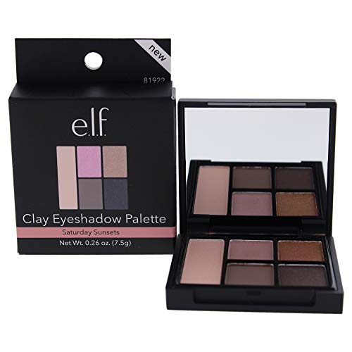e.l.f. Long Lasting Wear Clay Eyeshadow Palette, Saturday Sunsets, 0.26 Ounce